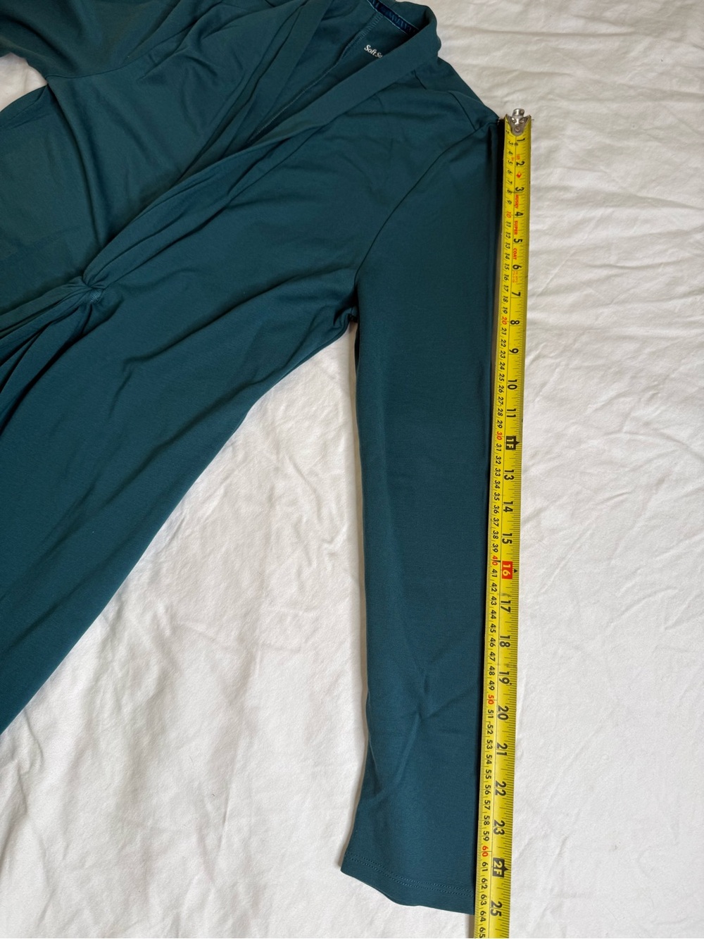 Soft Surroundings Peacock Teal Twist Front Maxi Dress Grecian Goddess Med NWOT - Picture 13 of 13